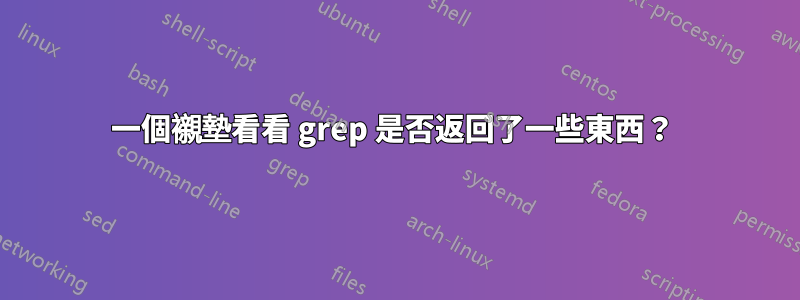 一個襯墊看看 grep 是否返回了一些東西？ 