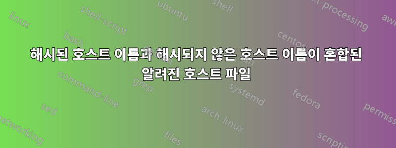 해시된 호스트 이름과 해시되지 않은 호스트 이름이 혼합된 알려진 호스트 파일