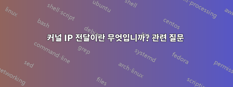 커널 IP 전달이란 무엇입니까? 관련 질문