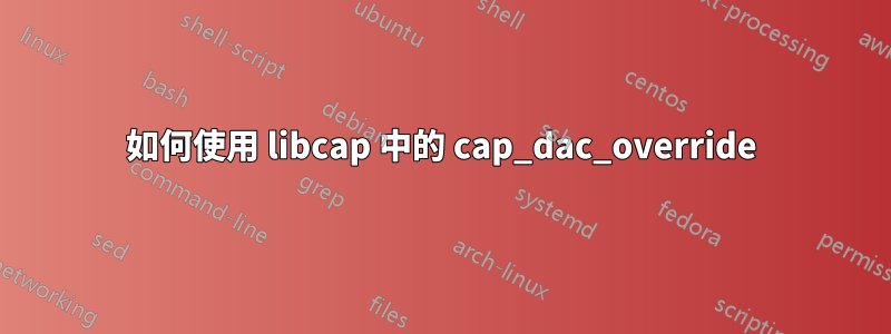 如何使用 libcap 中的 cap_dac_override