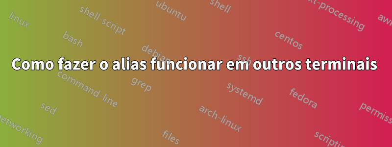 Como fazer o alias funcionar em outros terminais