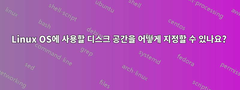 Linux OS에 사용할 디스크 공간을 어떻게 지정할 수 있나요?