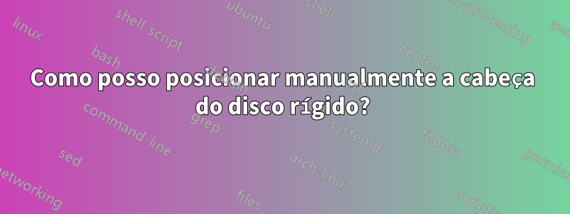 Como posso posicionar manualmente a cabeça do disco rígido?