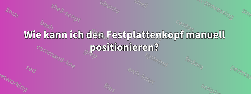 Wie kann ich den Festplattenkopf manuell positionieren?