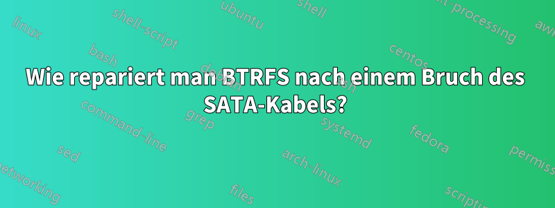 Wie repariert man BTRFS nach einem Bruch des SATA-Kabels?