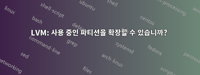 LVM: 사용 중인 파티션을 확장할 수 있습니까?