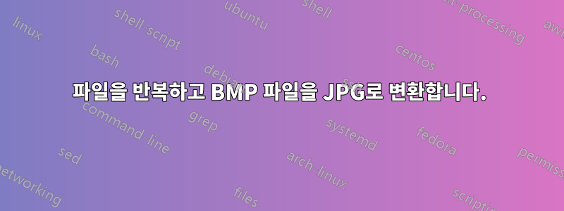 파일을 반복하고 BMP 파일을 JPG로 변환합니다.