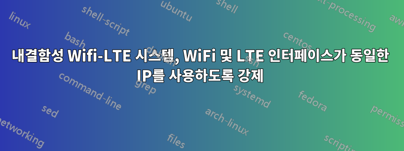 내결함성 Wifi-LTE 시스템, WiFi 및 LTE 인터페이스가 동일한 IP를 사용하도록 강제