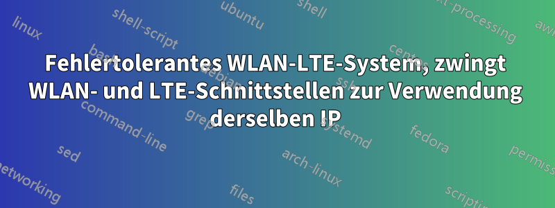 Fehlertolerantes WLAN-LTE-System, zwingt WLAN- und LTE-Schnittstellen zur Verwendung derselben IP