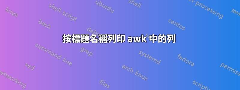 按標題名稱列印 awk 中的列