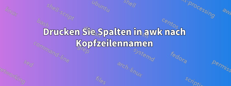 Drucken Sie Spalten in awk nach Kopfzeilennamen