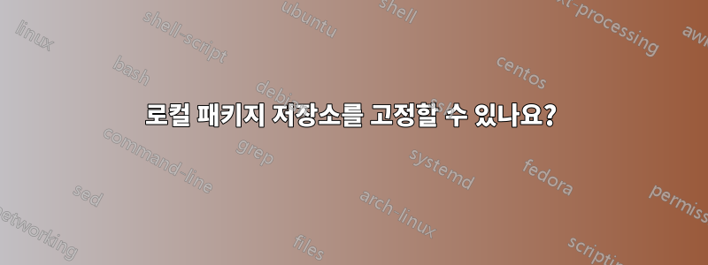 로컬 패키지 저장소를 고정할 수 있나요?