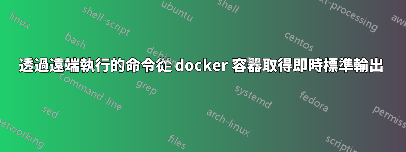 透過遠端執行的命令從 docker 容器取得即時標準輸出