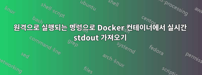 원격으로 실행되는 명령으로 Docker 컨테이너에서 실시간 stdout 가져오기