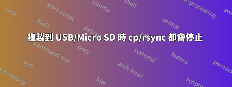 複製到 USB/Micro SD 時 cp/rsync 都會停止