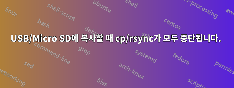 USB/Micro SD에 복사할 때 cp/rsync가 모두 중단됩니다.