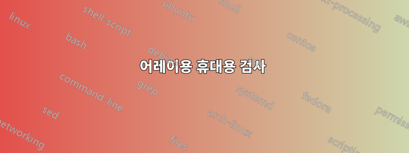 어레이용 휴대용 검사