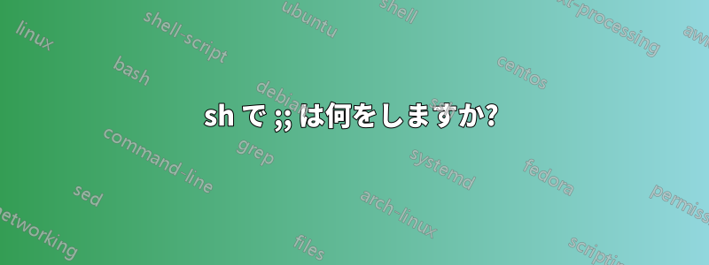 sh で ;; は何をしますか?