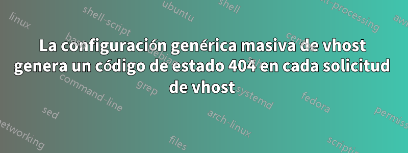 La configuración genérica masiva de vhost genera un código de estado 404 en cada solicitud de vhost