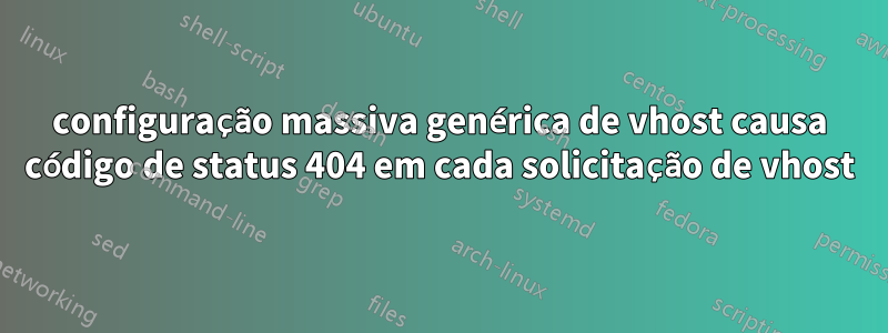 configuração massiva genérica de vhost causa código de status 404 em cada solicitação de vhost