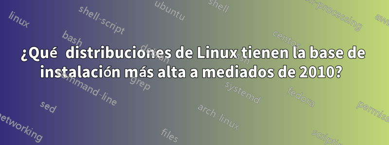 ¿Qué distribuciones de Linux tienen la base de instalación más alta a mediados de 2010? 