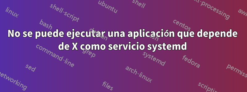 No se puede ejecutar una aplicación que depende de X como servicio systemd
