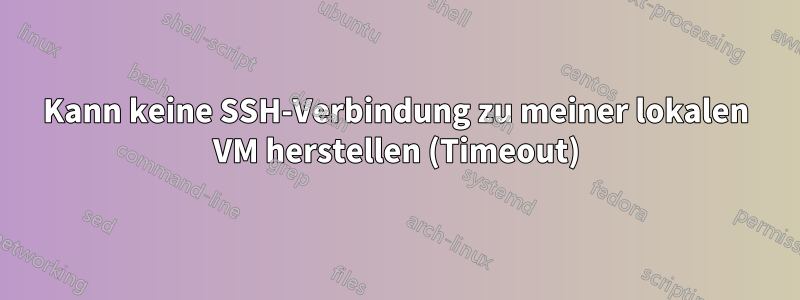 Kann keine SSH-Verbindung zu meiner lokalen VM herstellen (Timeout)