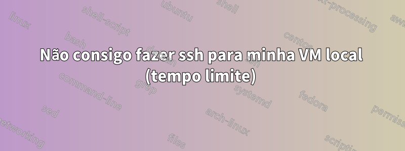 Não consigo fazer ssh para minha VM local (tempo limite)