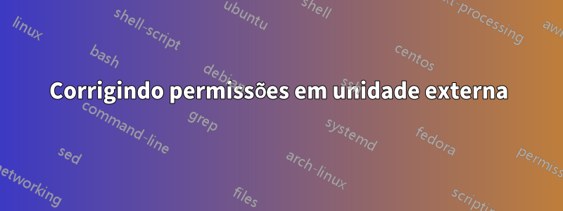 Corrigindo permissões em unidade externa