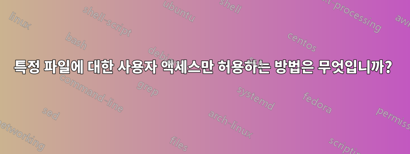 특정 파일에 대한 사용자 액세스만 허용하는 방법은 무엇입니까?