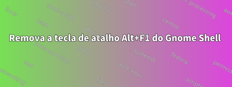 Remova a tecla de atalho Alt+F1 do Gnome Shell