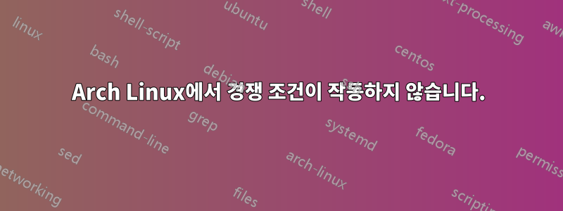 Arch Linux에서 경쟁 조건이 작동하지 않습니다.