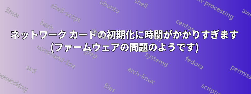 ネットワーク カードの初期化に時間がかかりすぎます (ファームウェアの問題のようです)