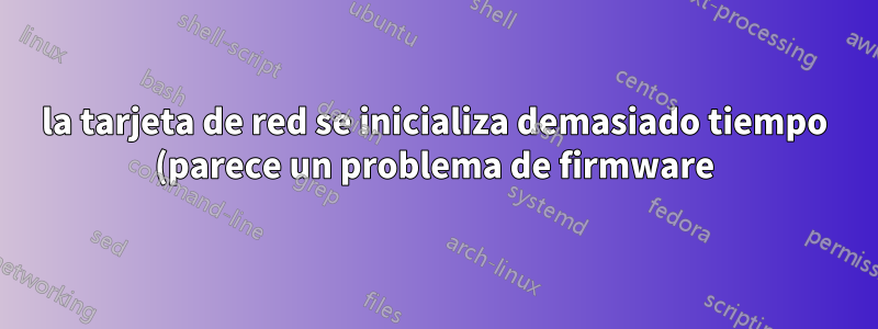 la tarjeta de red se inicializa demasiado tiempo (parece un problema de firmware)