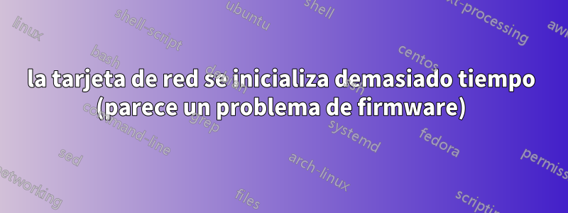 la tarjeta de red se inicializa demasiado tiempo (parece un problema de firmware)