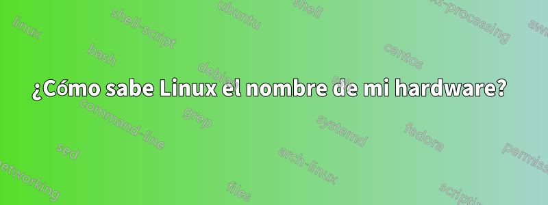 ¿Cómo sabe Linux el nombre de mi hardware? 