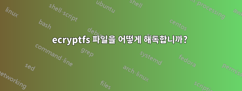 ecryptfs 파일을 어떻게 해독합니까?