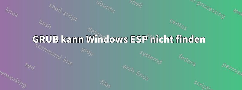 GRUB kann Windows ESP nicht finden 