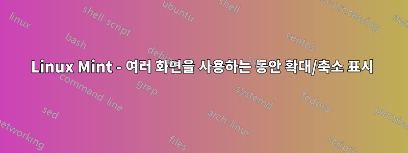Linux Mint - 여러 화면을 사용하는 동안 확대/축소 표시