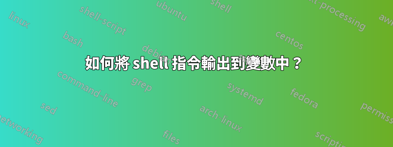 如何將 shell 指令輸出到變數中？
