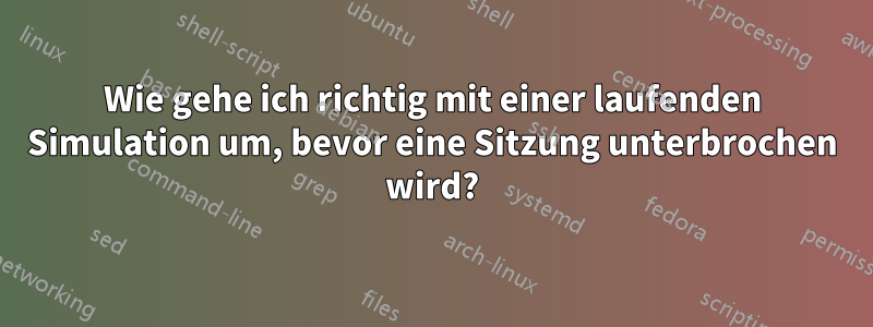 Wie gehe ich richtig mit einer laufenden Simulation um, bevor eine Sitzung unterbrochen wird?