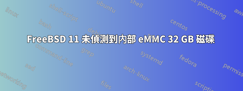 FreeBSD 11 未偵測到內部 eMMC 32 GB 磁碟