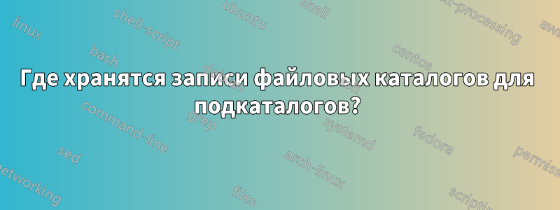 Где хранятся записи файловых каталогов для подкаталогов?