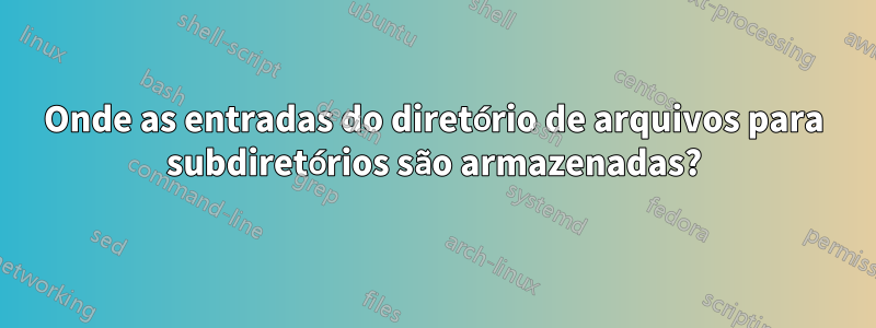 Onde as entradas do diretório de arquivos para subdiretórios são armazenadas?