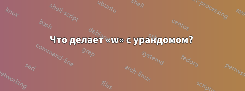 Что делает «w» с урандомом?