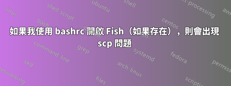 如果我使用 bashrc 開啟 Fish（如果存在），則會出現 scp 問題