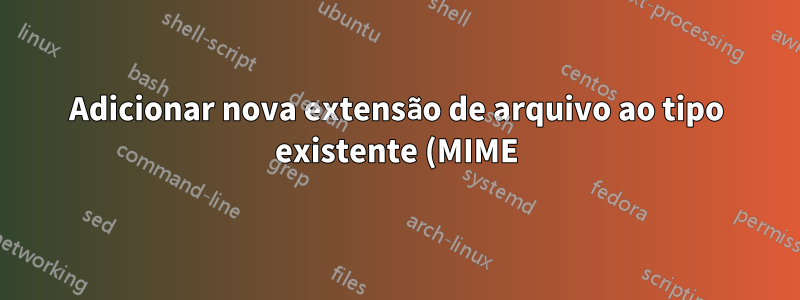 Adicionar nova extensão de arquivo ao tipo existente (MIME)