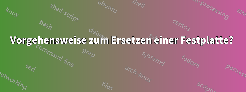Vorgehensweise zum Ersetzen einer Festplatte?