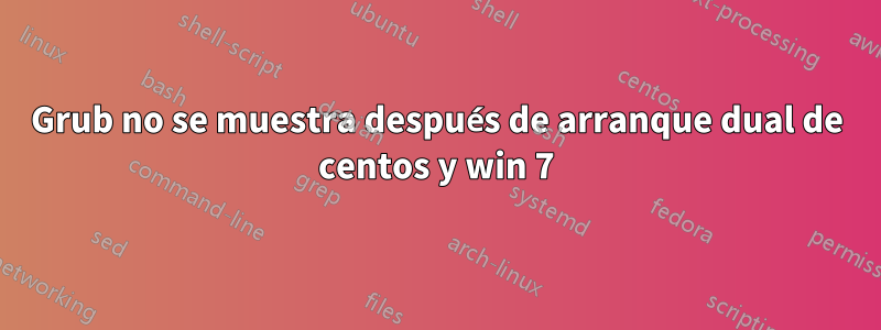 Grub no se muestra después de arranque dual de centos y win 7