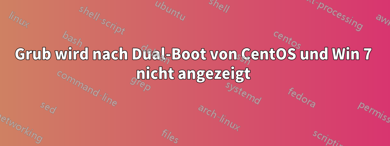 Grub wird nach Dual-Boot von CentOS und Win 7 nicht angezeigt